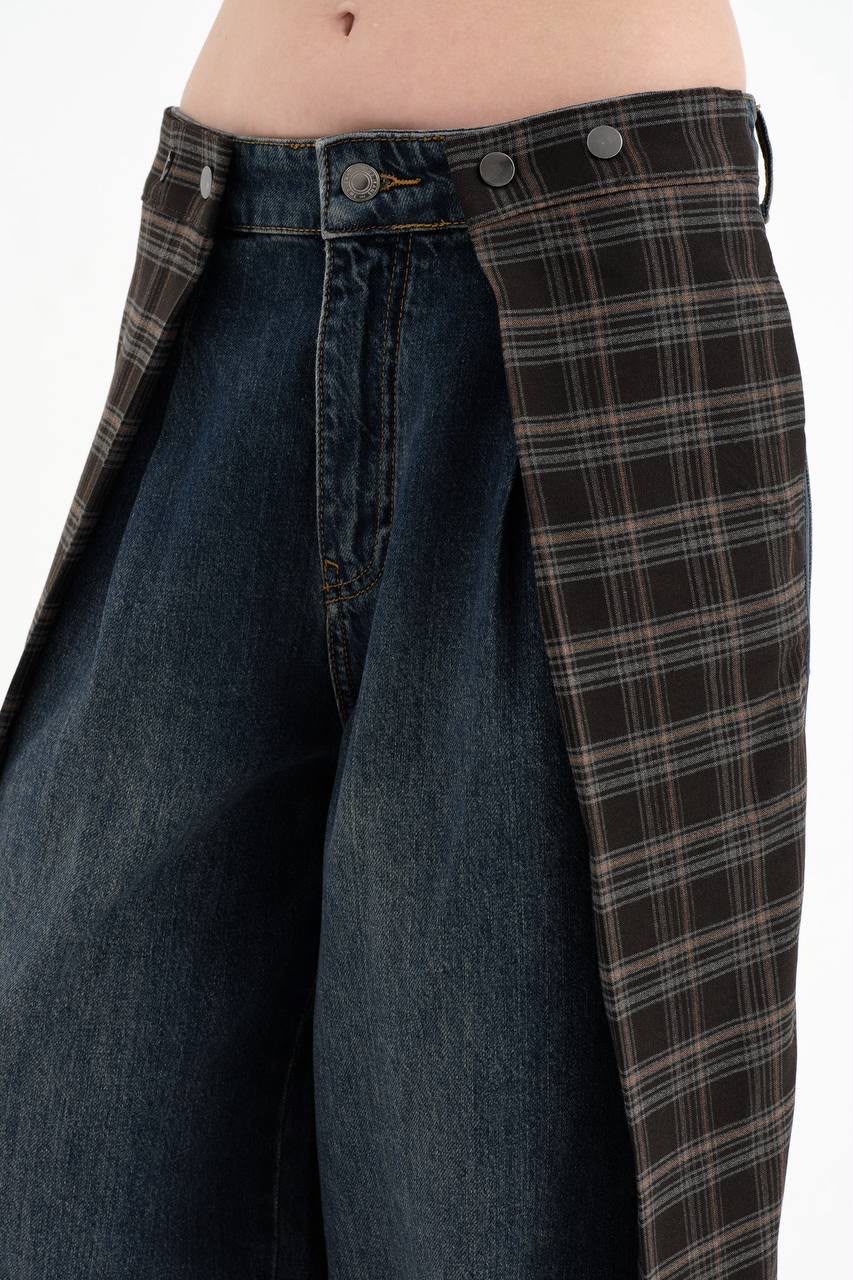 Jeans con tela cuadros