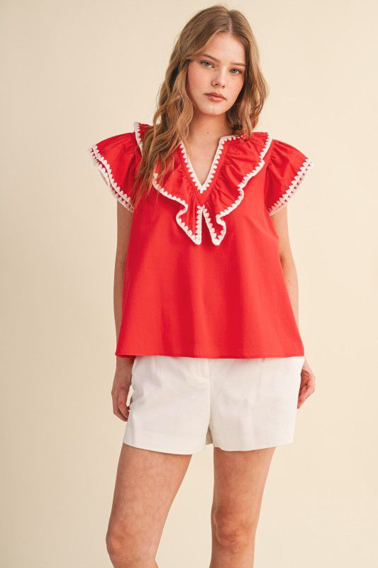 Blusa ribete en contraste