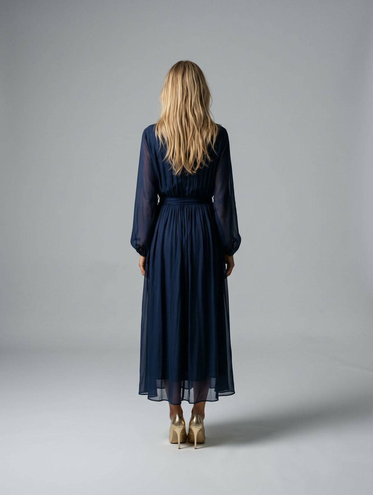 Vestido seda cinto