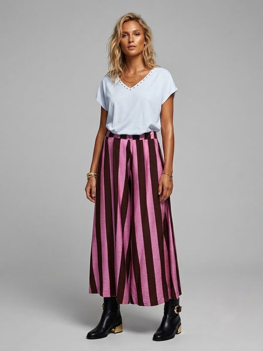 Pantalón línea A rayas