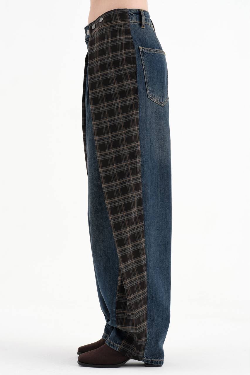 Jeans con tela cuadros