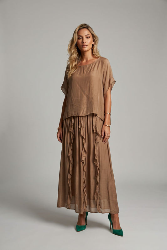Vestido con escarolas