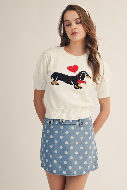 Blusa de punto perrito