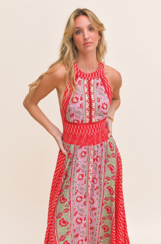 Vestido estampado amarre