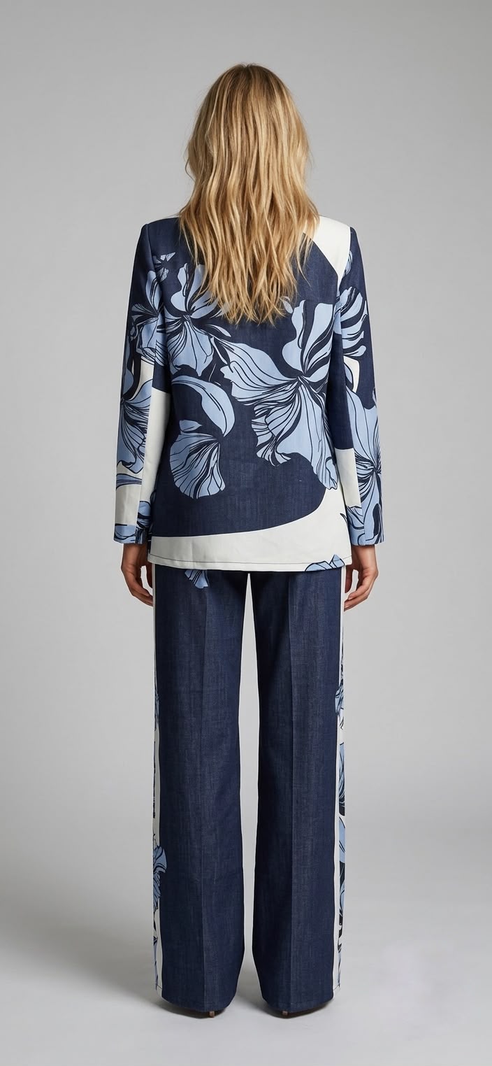 Set de saco y pantalón estampado flores