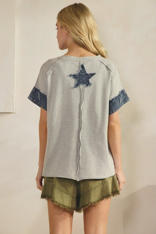 Blusa estrella de mezclilla