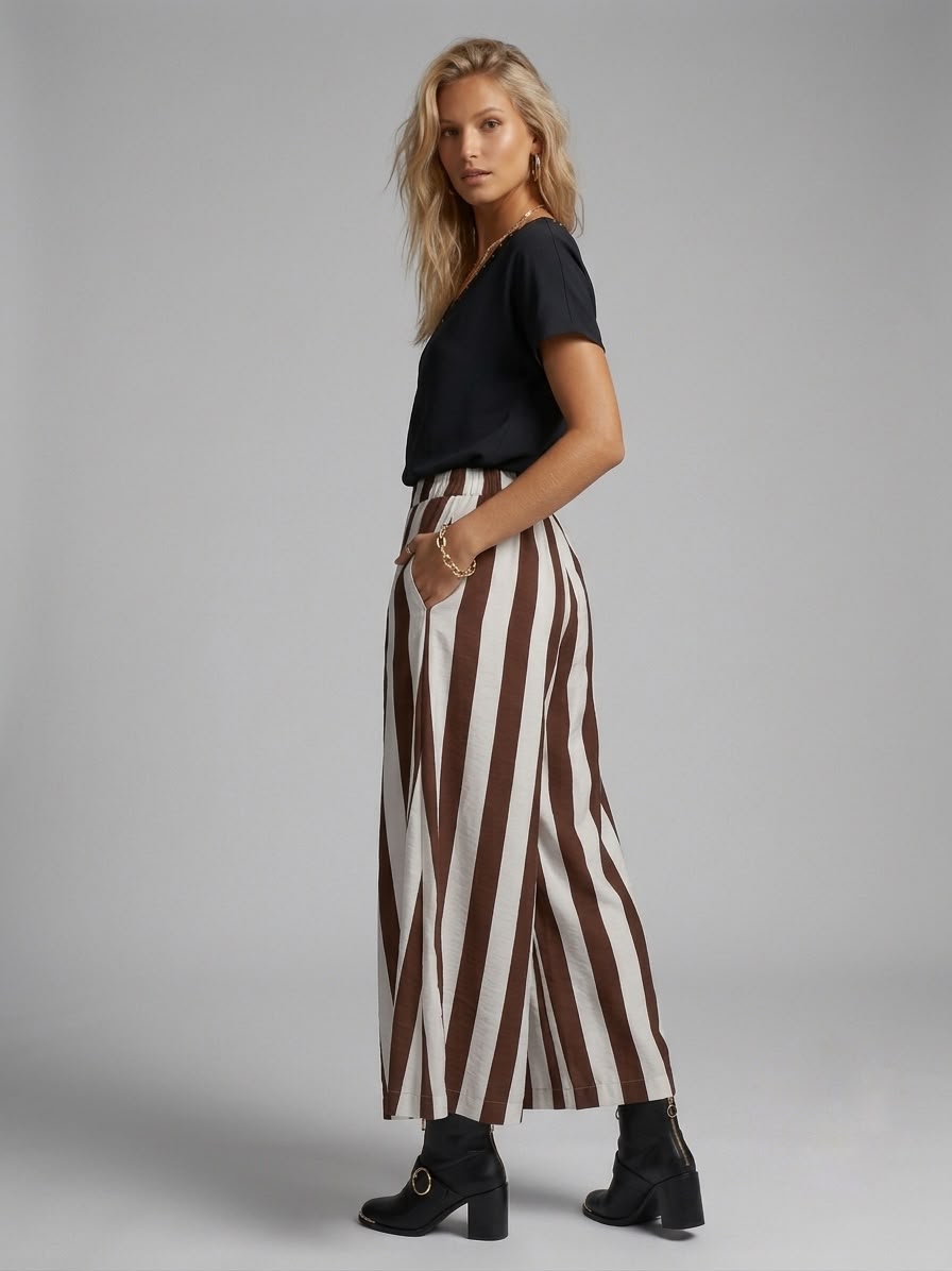 Pantalón línea A rayas