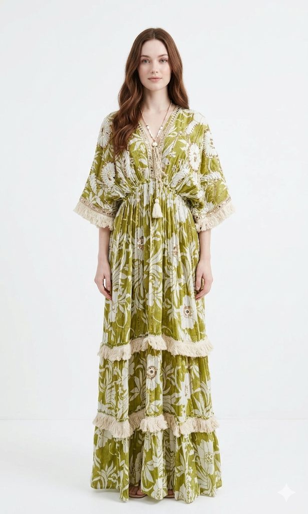 Vestido flores de hilo