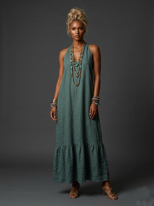 Vestido lino halter