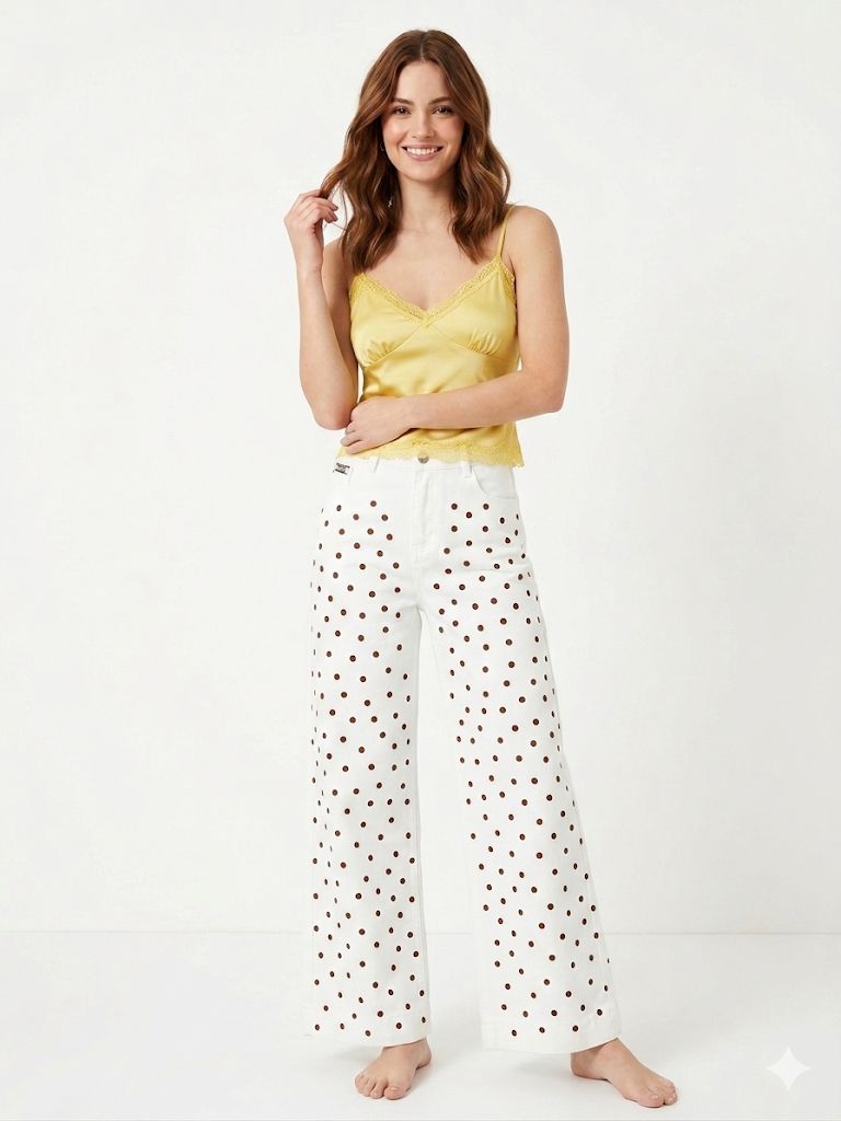 Jeans stretch lunares