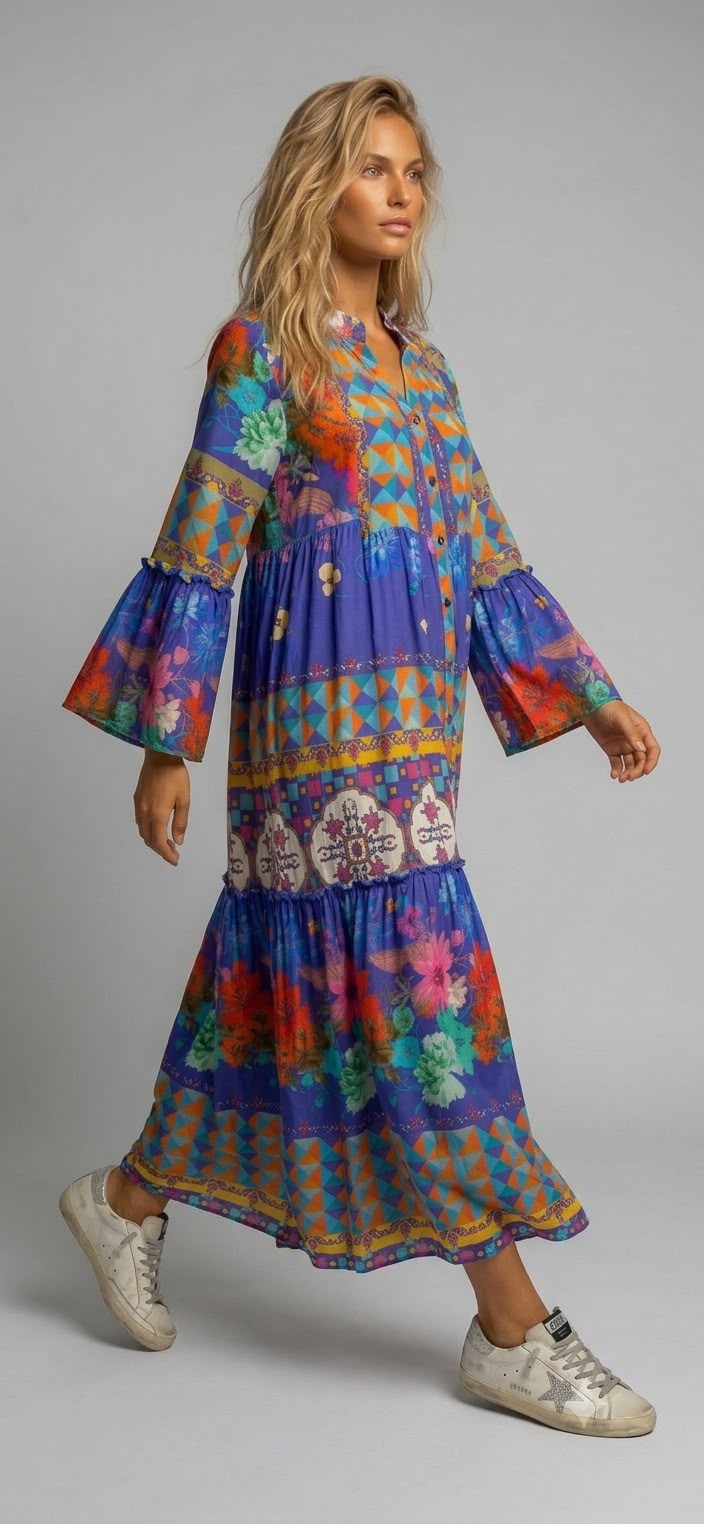 Vestido estampado triángulos