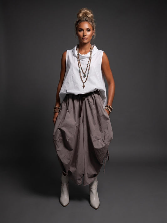 Blusa cuello y bolsas