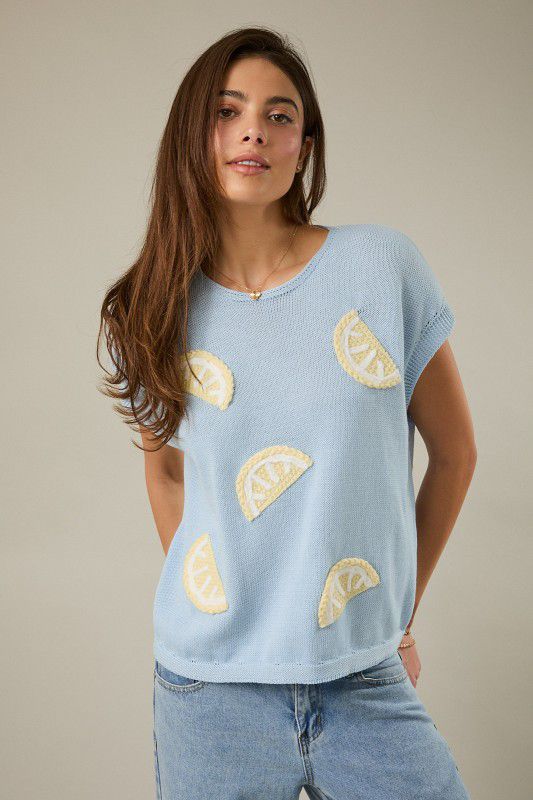 Blusa tejida limones