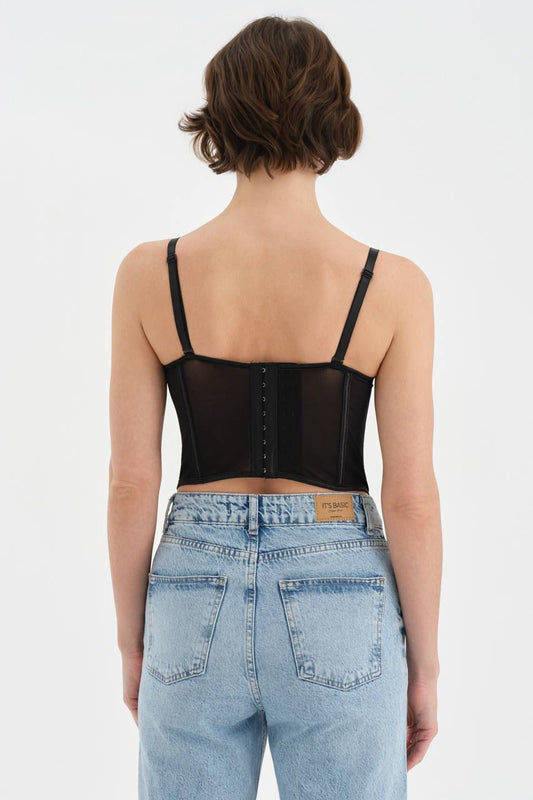 Corsé de encaje simulación piel