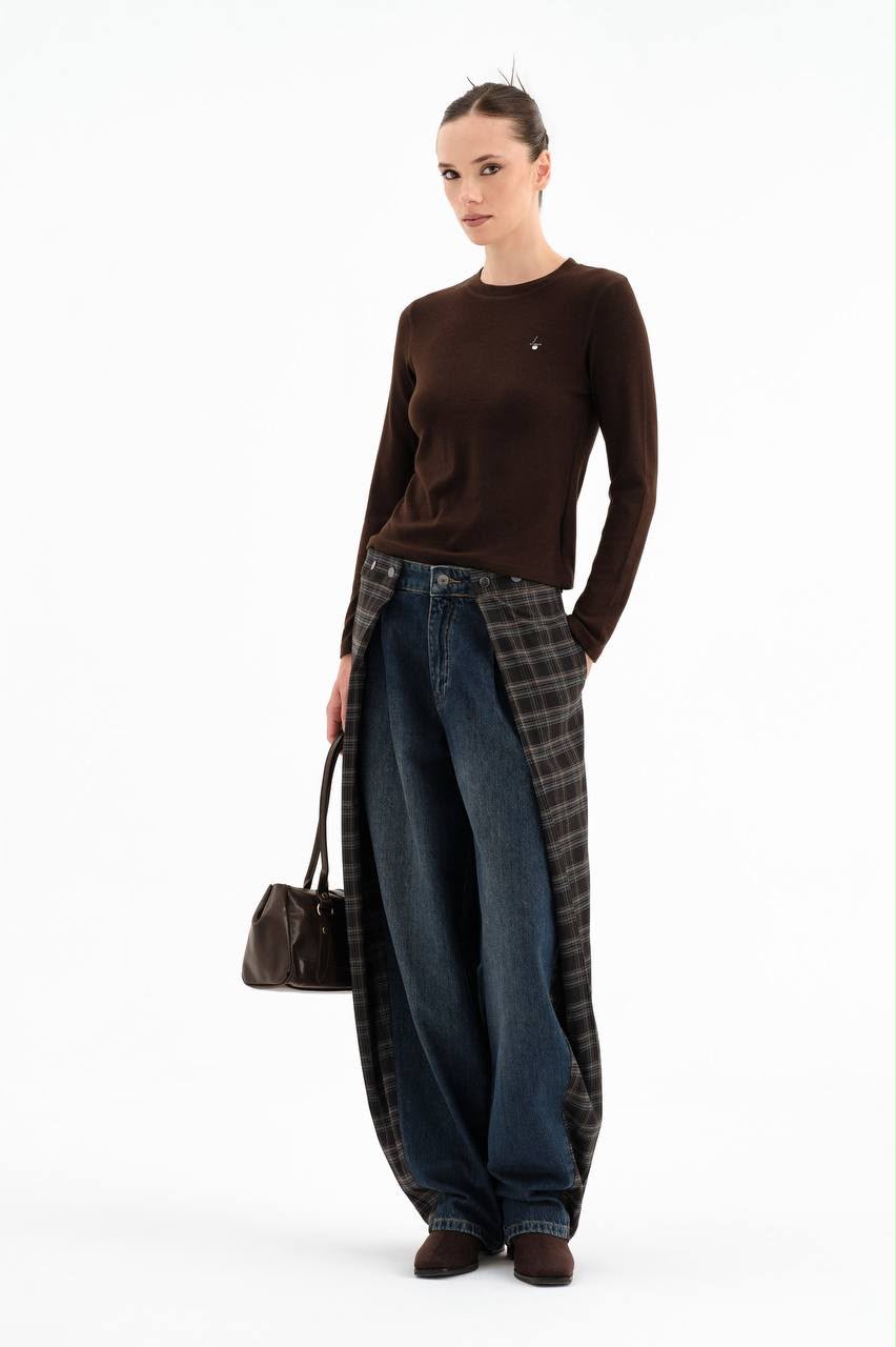 Jeans con tela cuadros
