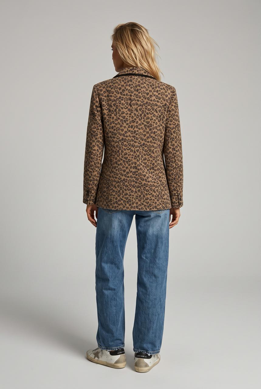 Saco mezclilla animal print
