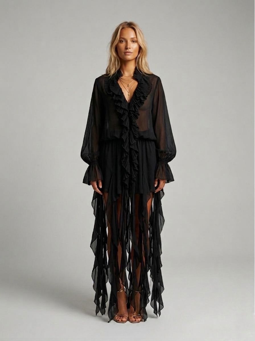 Vestido volantes
