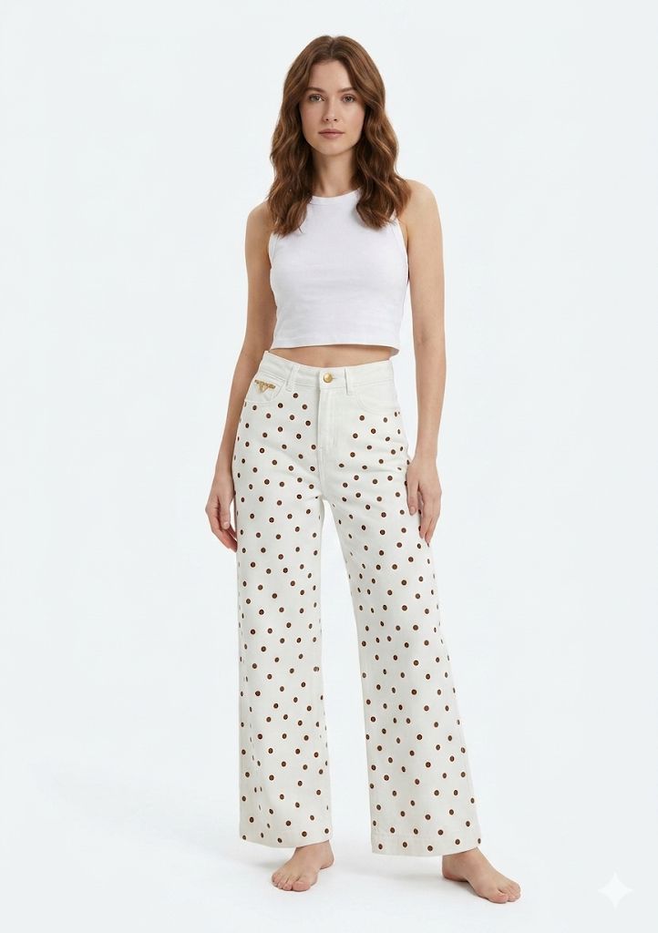 Jeans stretch lunares