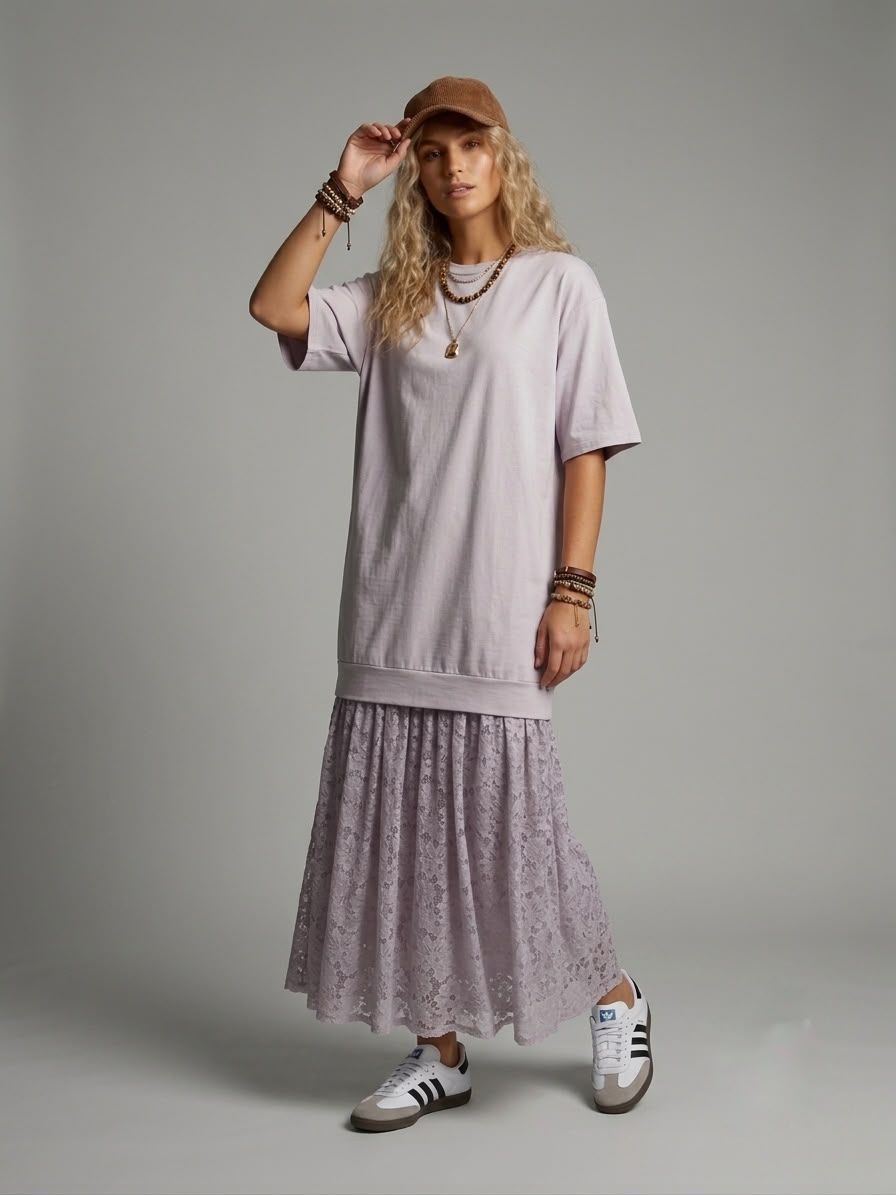 Vestido simulación camiseta y falda