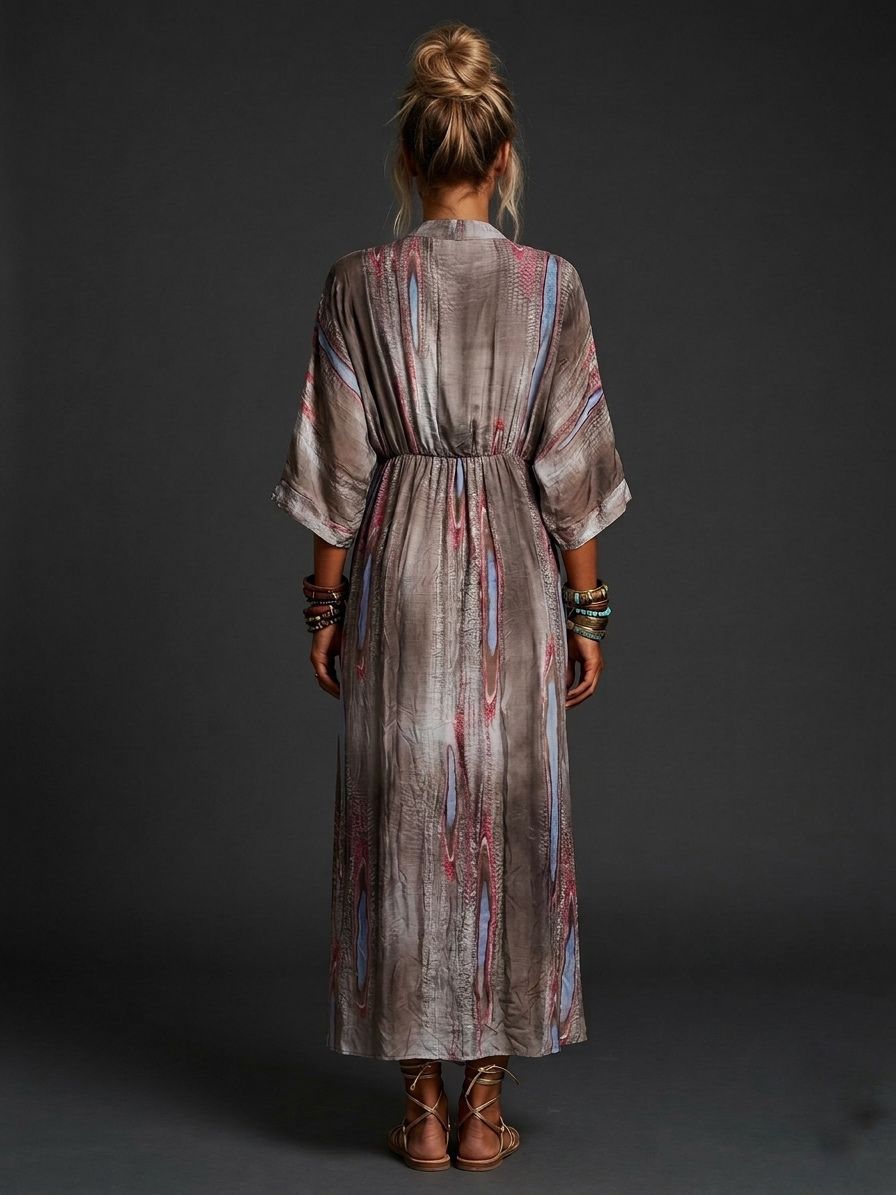 Vestido de seda estampado