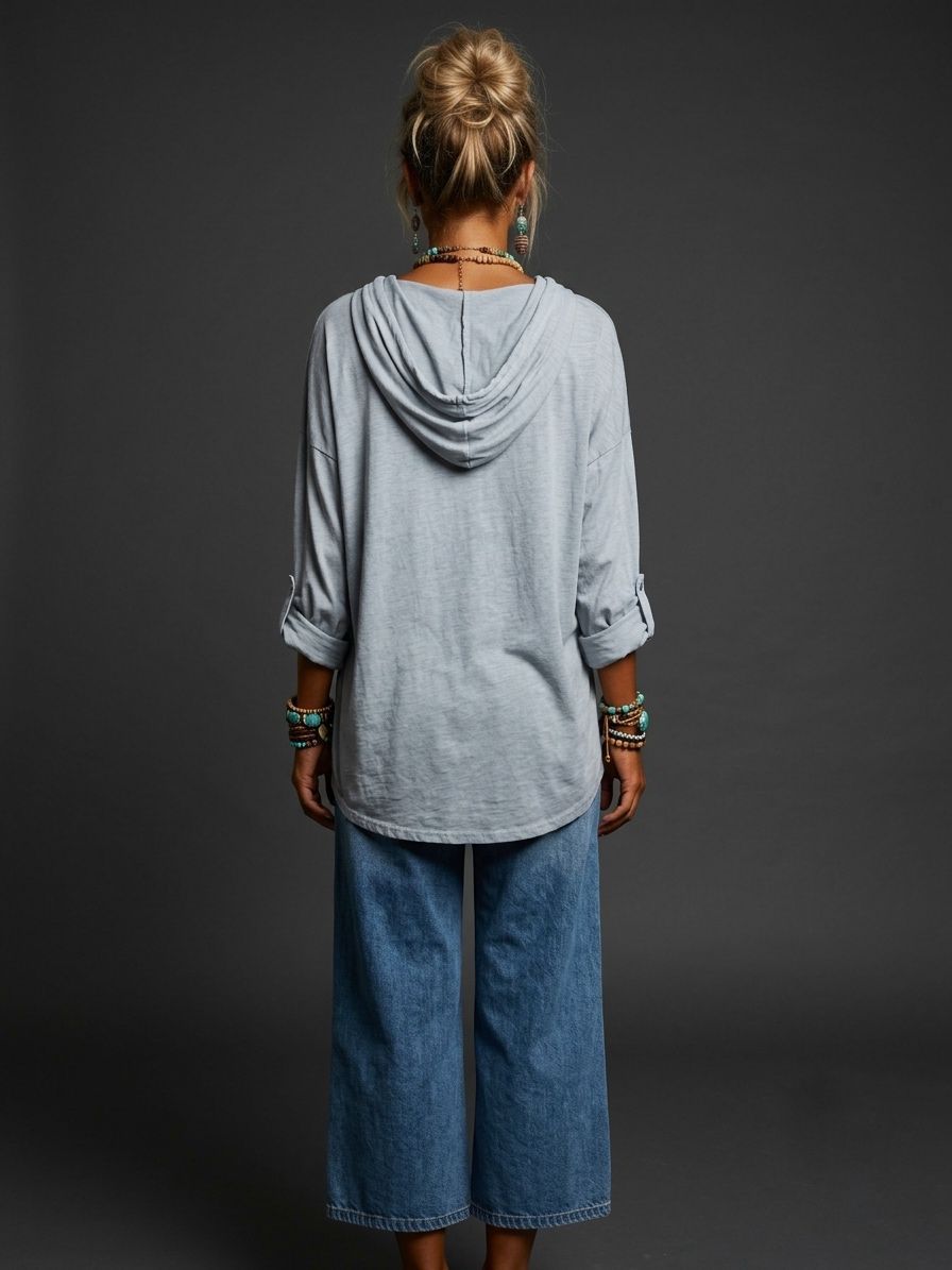 Blusa con capucha y lentejuela
