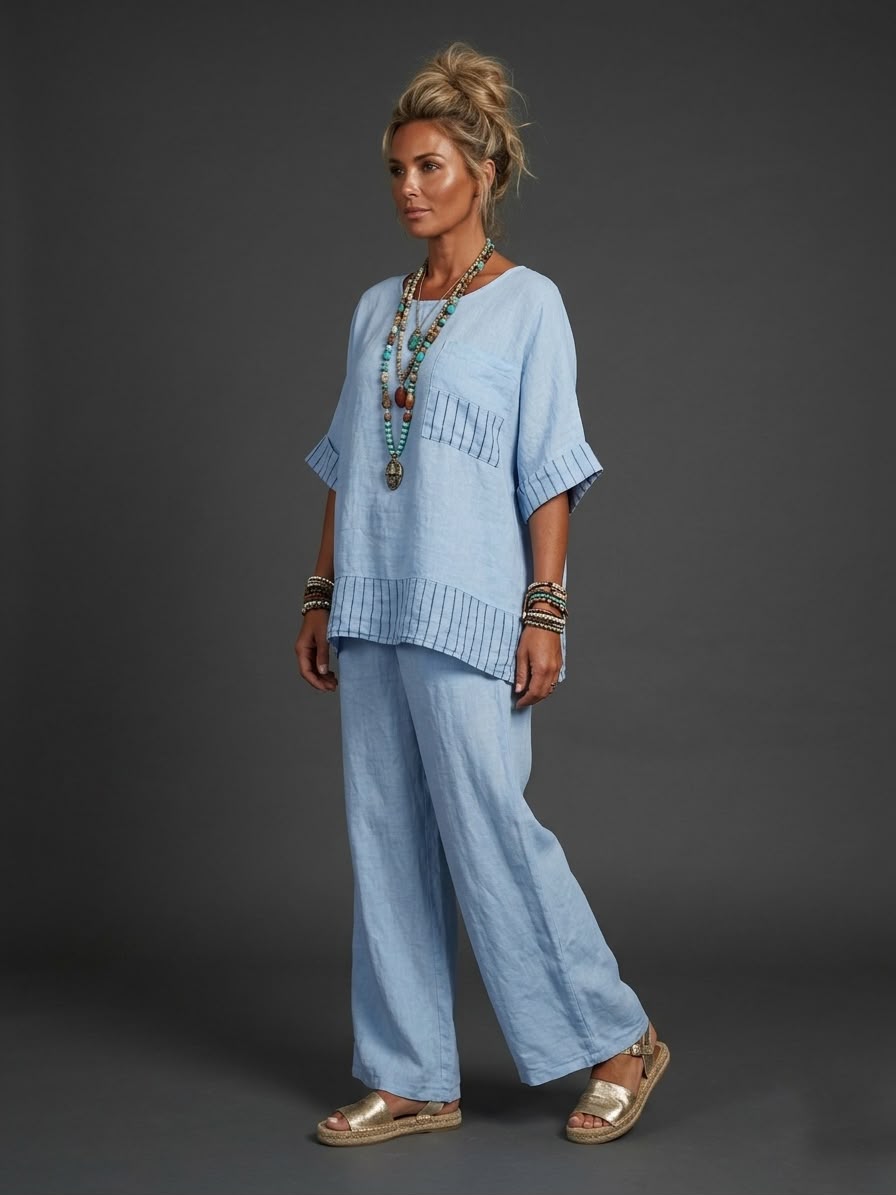 Blusa lino rayas