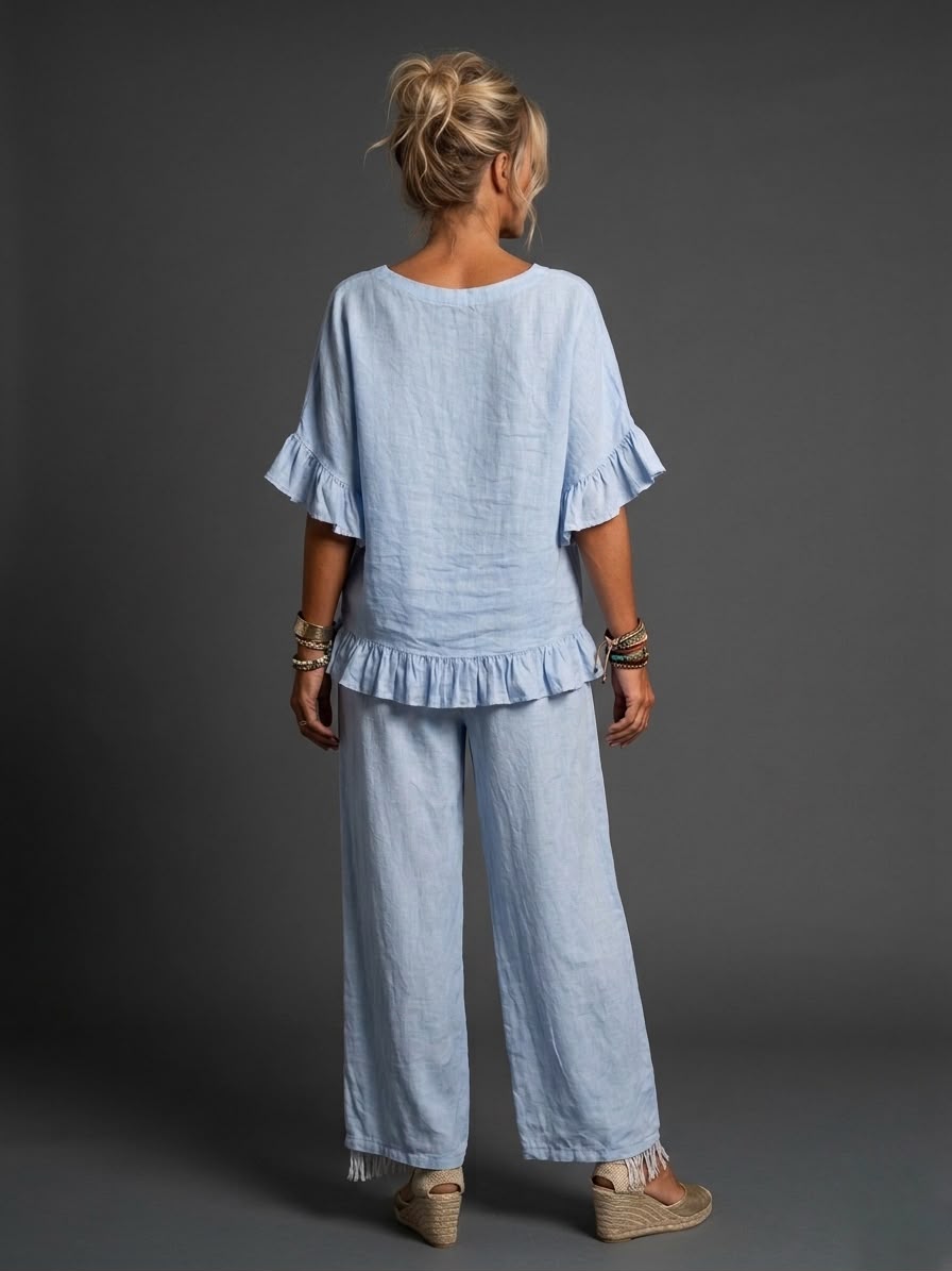 Blusa lino con jareta