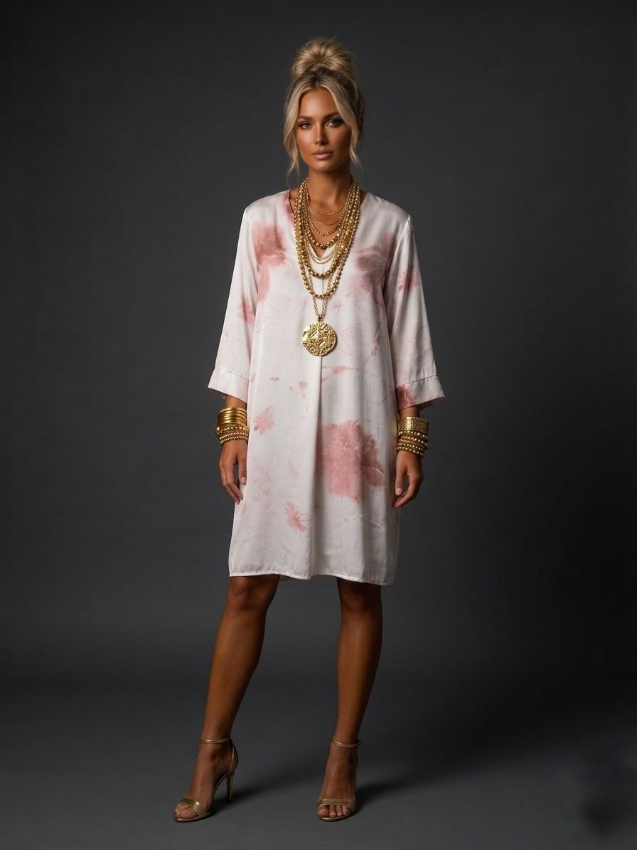 Vestido satinado manchas