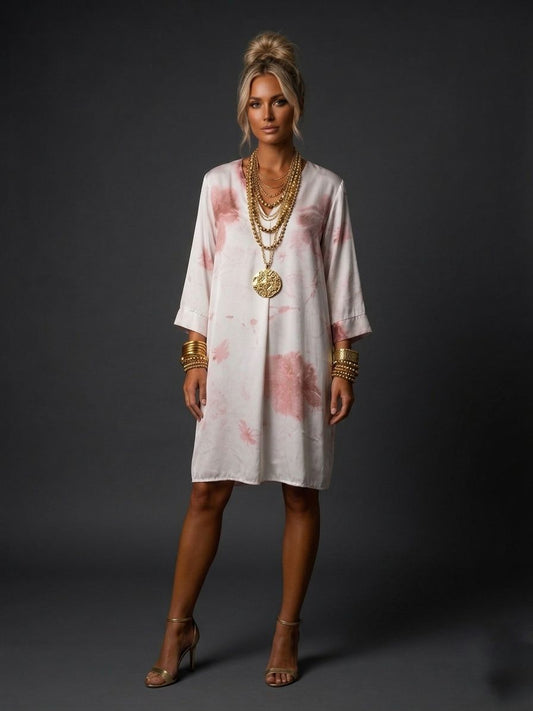 Vestido satinado manchas
