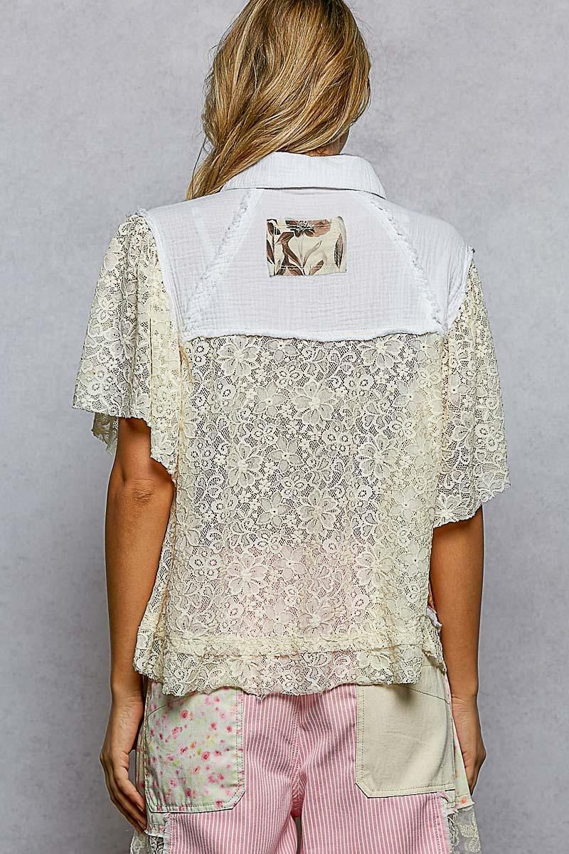 Blusa Peace and Love con encaje