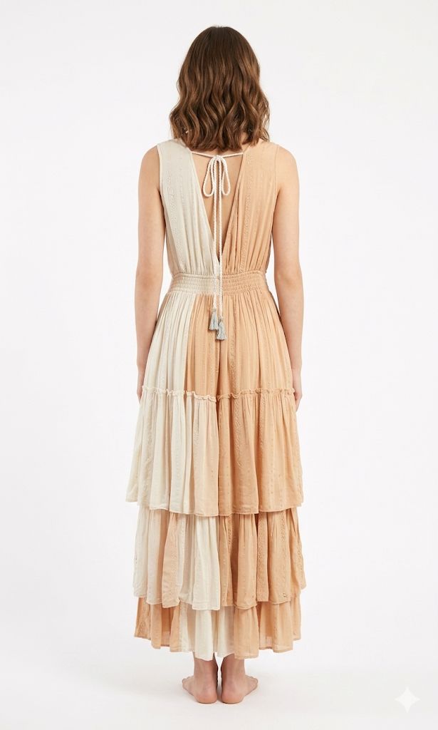 Vestido degradado cuentas.
