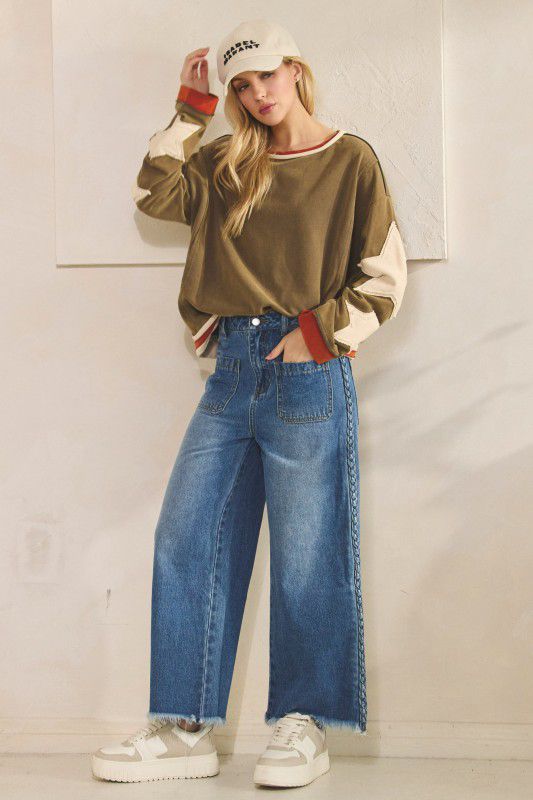 Sudadera deslavada ligera con estrellas