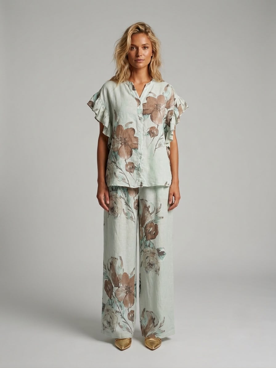 Set lino estampado
