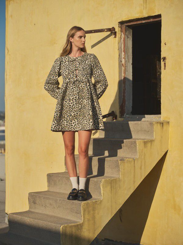Vestido gabardina animal print
