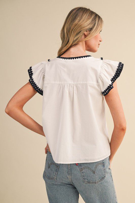 Blusa ribete en contraste