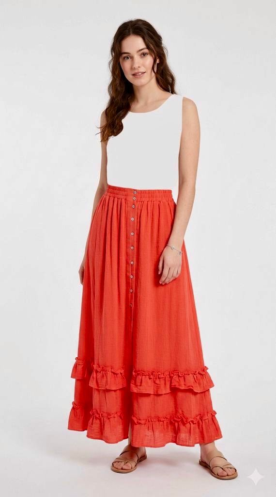 Falda boho escarolas