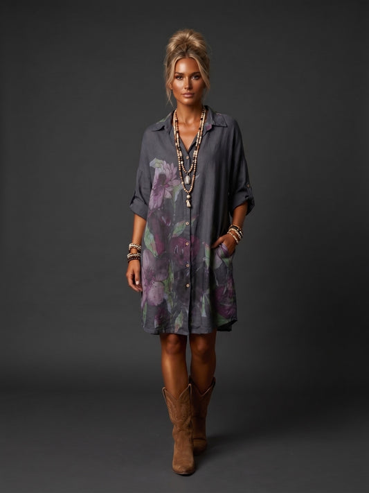 Vestido camisero estampado