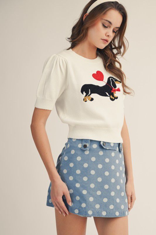 Blusa de punto perrito