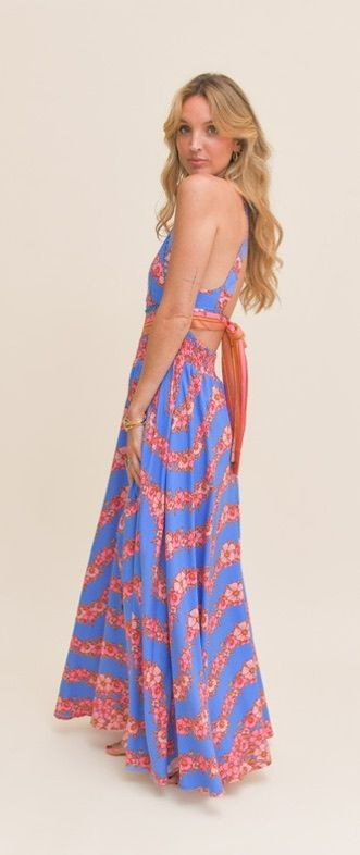 Vestido estampado halter