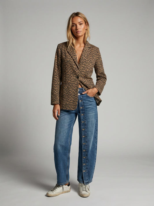 Saco mezclilla animal print