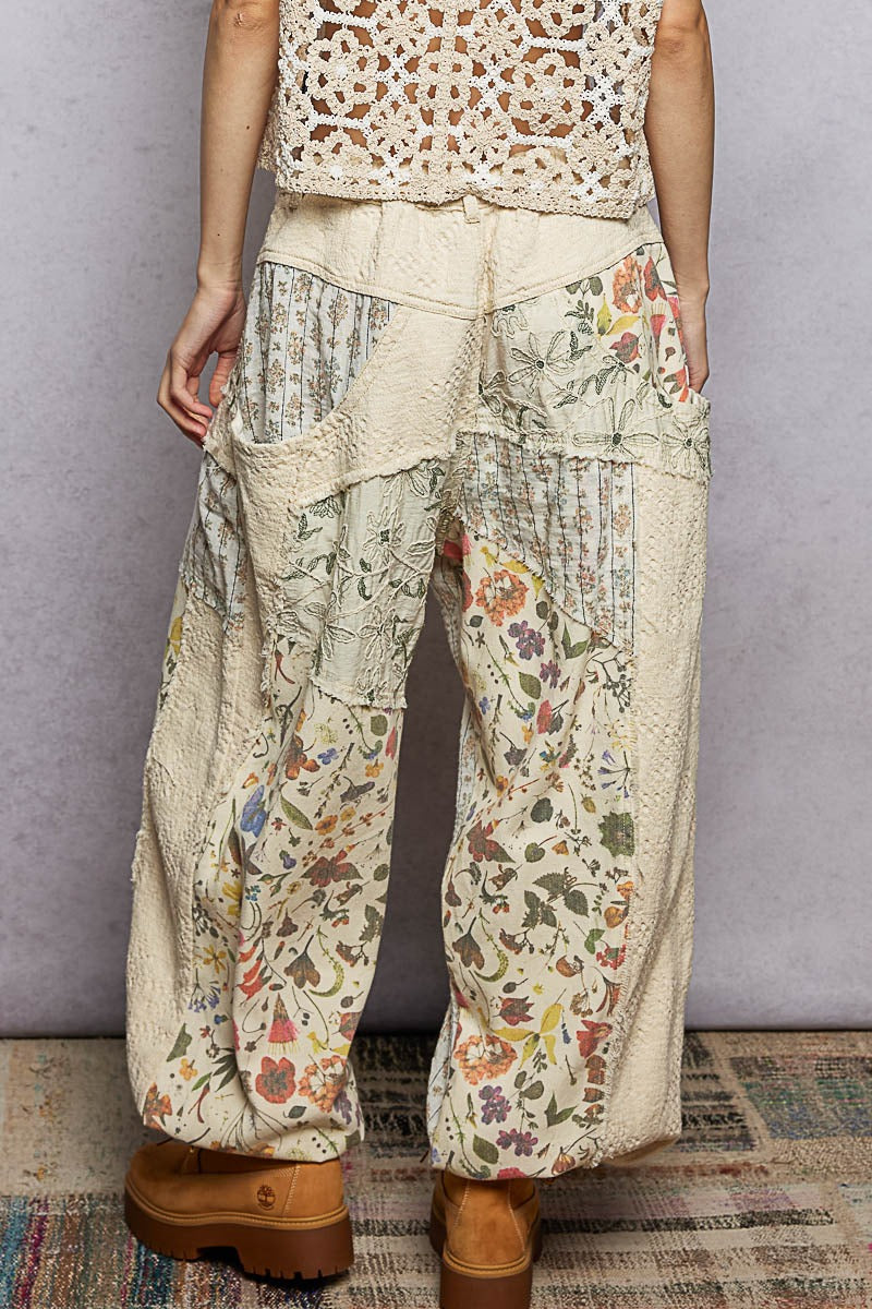 Pantalon multi texturas
