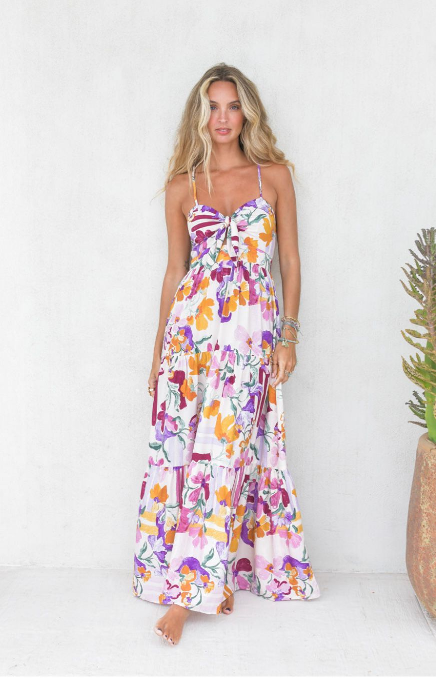 Vestido estampado amarre