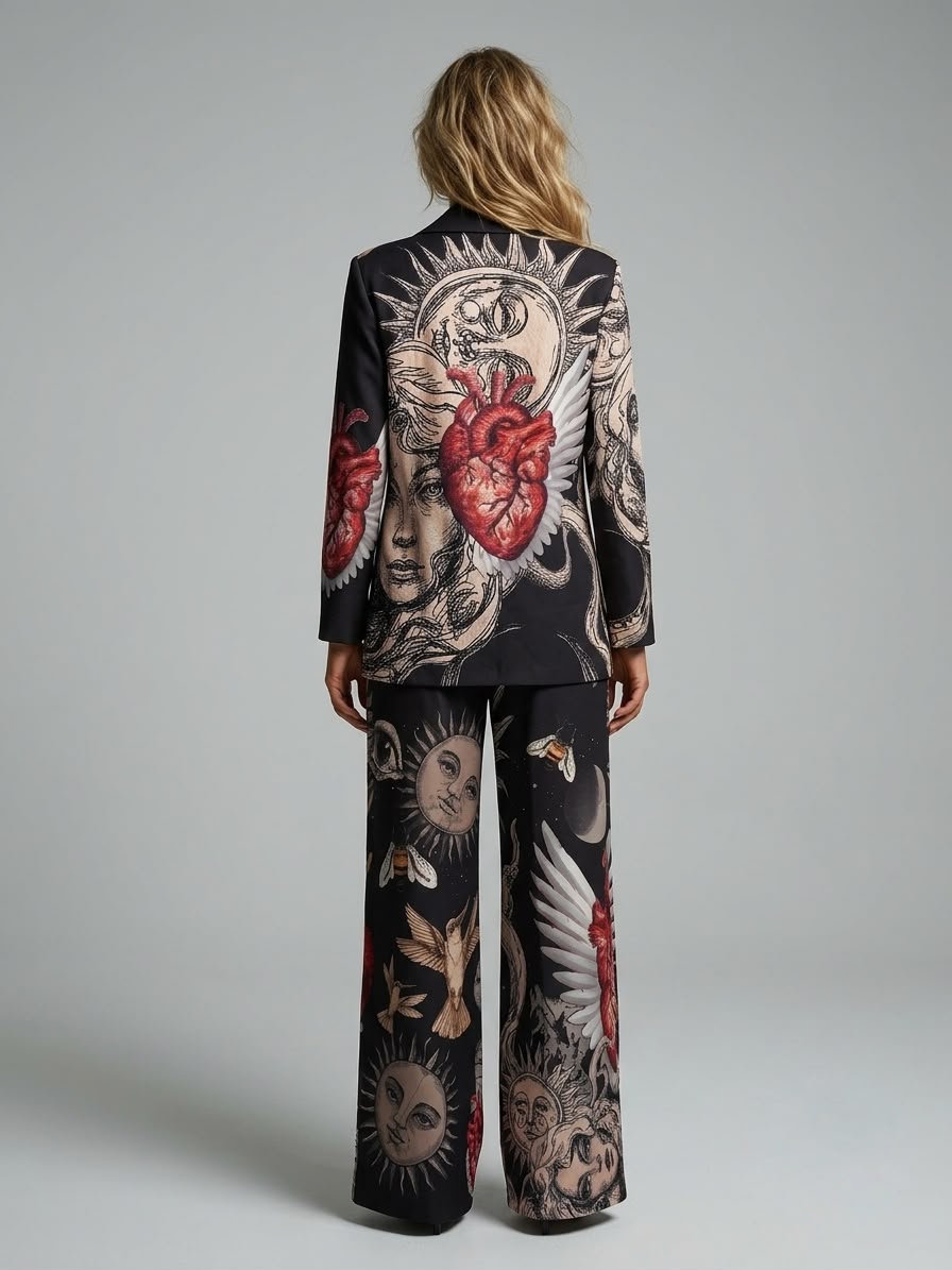 Set estampado corazón