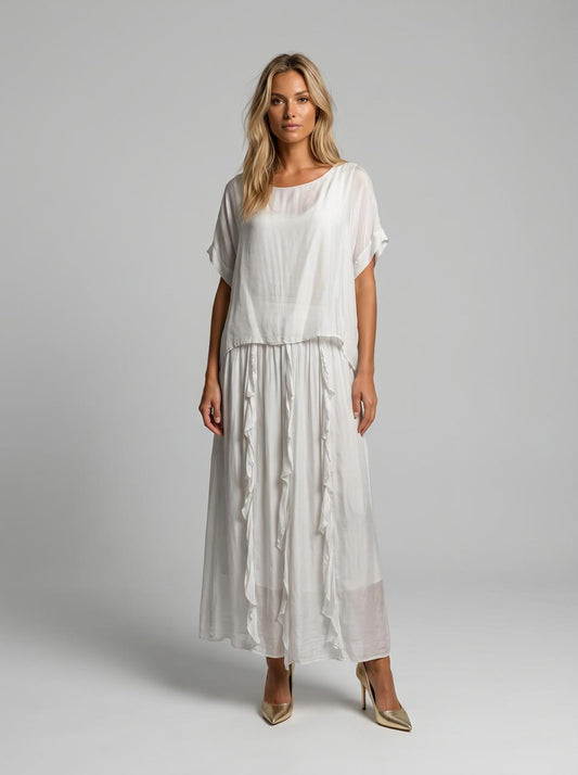 Vestido con escarolas