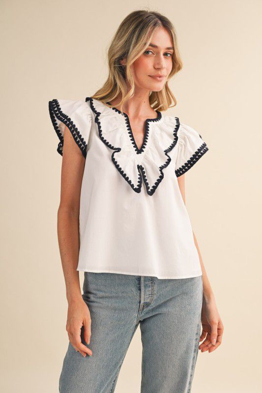 Blusa ribete en contraste