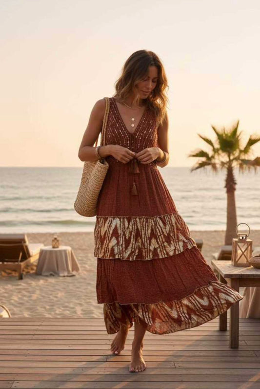 Vestido cortes Lurex