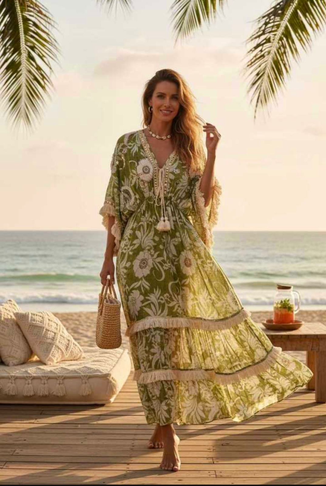Vestido flores de hilo
