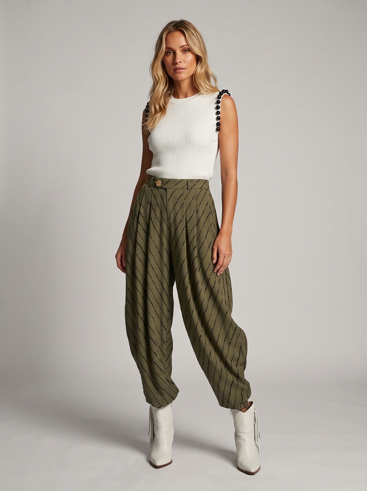 Pantalón barrel estampado