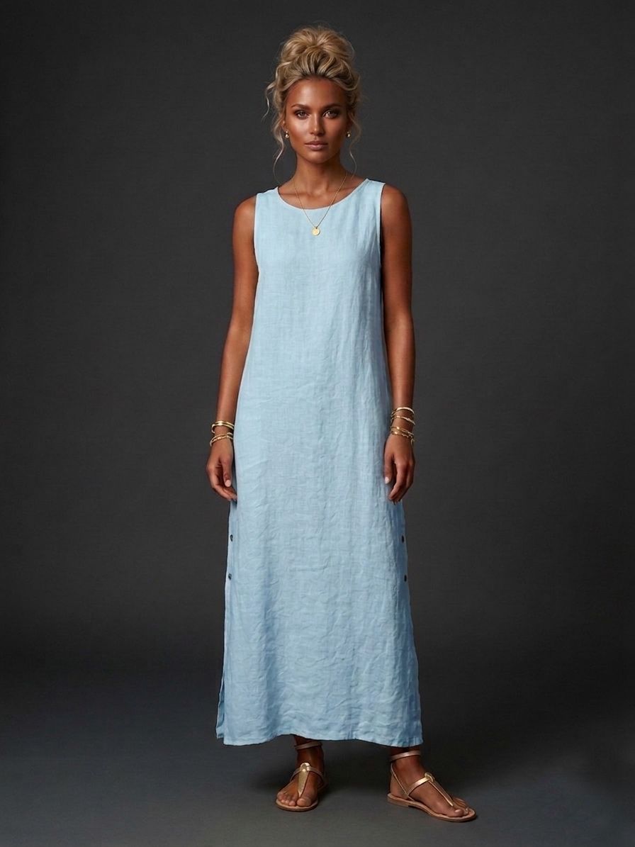 Vestido de lino botones