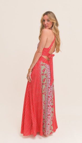 Vestido estampado amarre